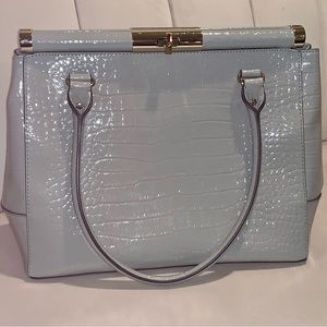 Kate Spade Light Gray Croc-Embossed Satchel Knightsbridge Constantine